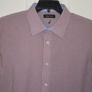 Nautica Mens L/S Dusty Rose Cotton Dress Shirt NWOT - Size 17/34 or XL
